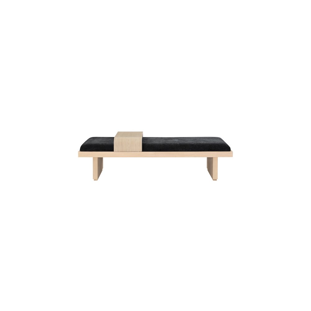 Arlington Black Chenille Fabric Bench