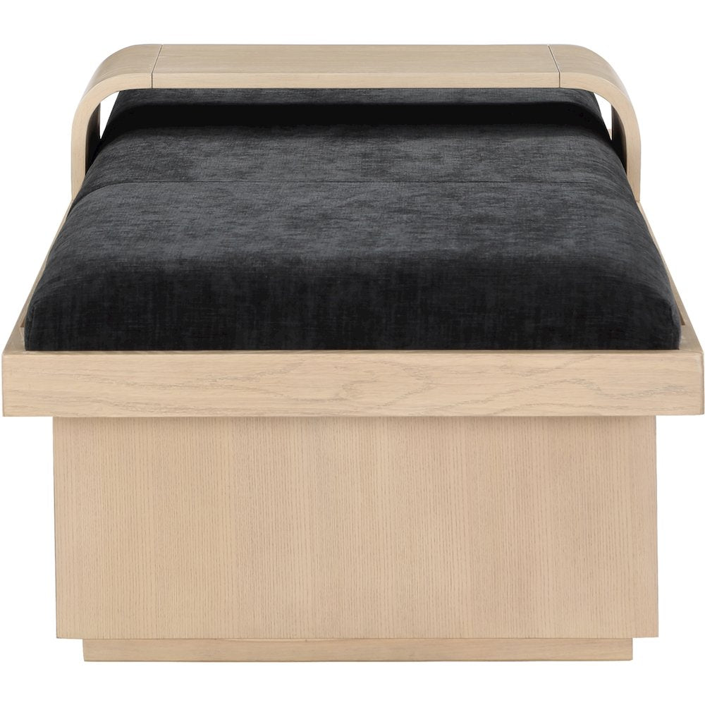 Arlington Black Chenille Fabric Bench