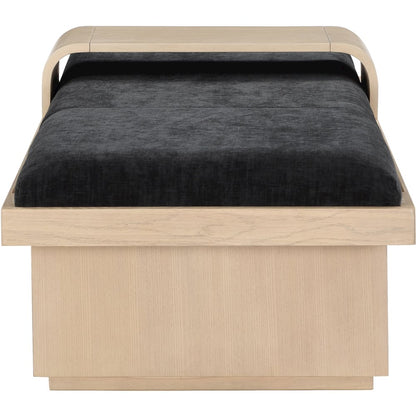 Arlington Black Chenille Fabric Bench