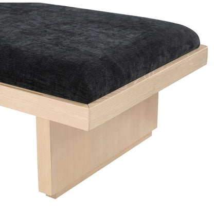 Arlington Black Chenille Fabric Bench