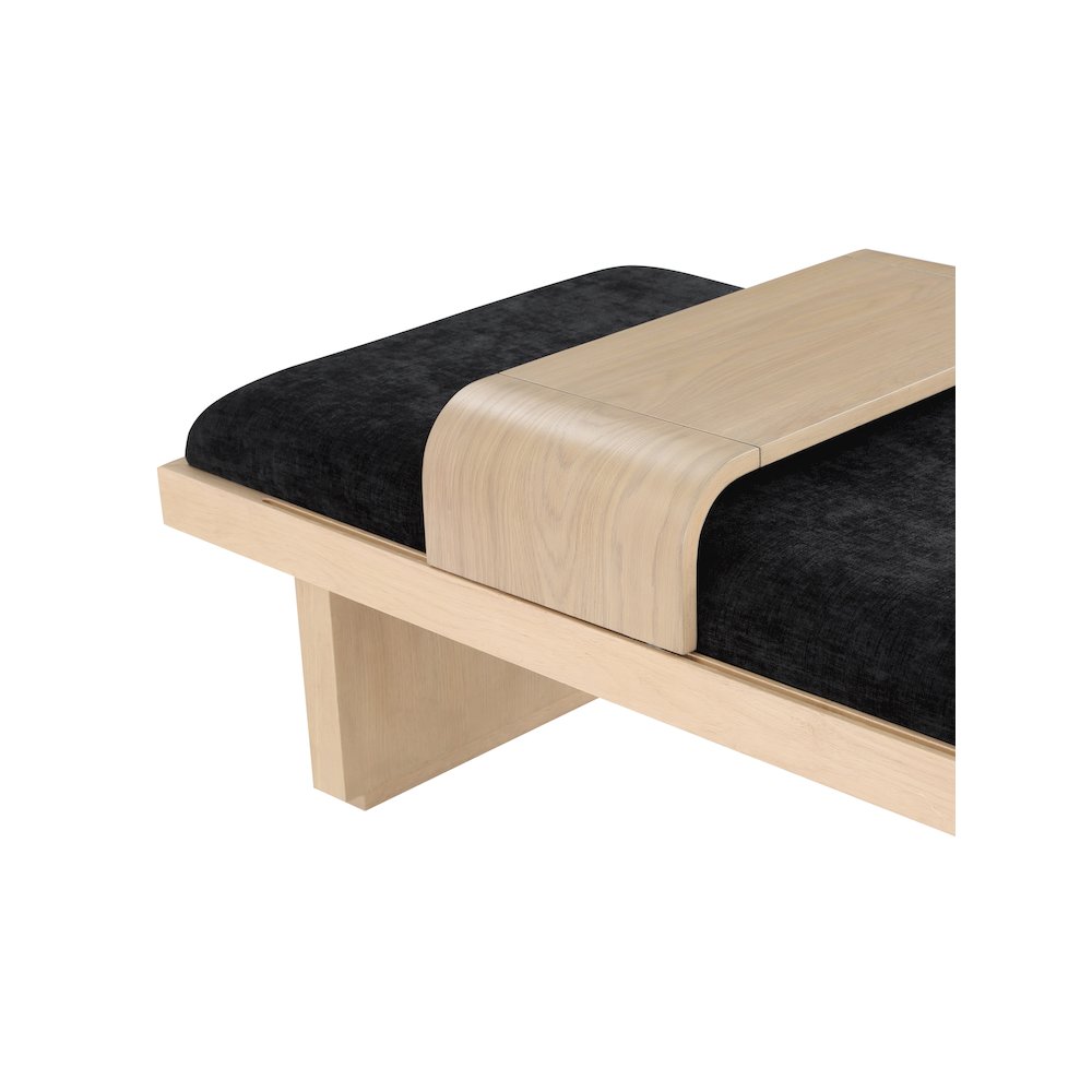 Arlington Black Chenille Fabric Bench