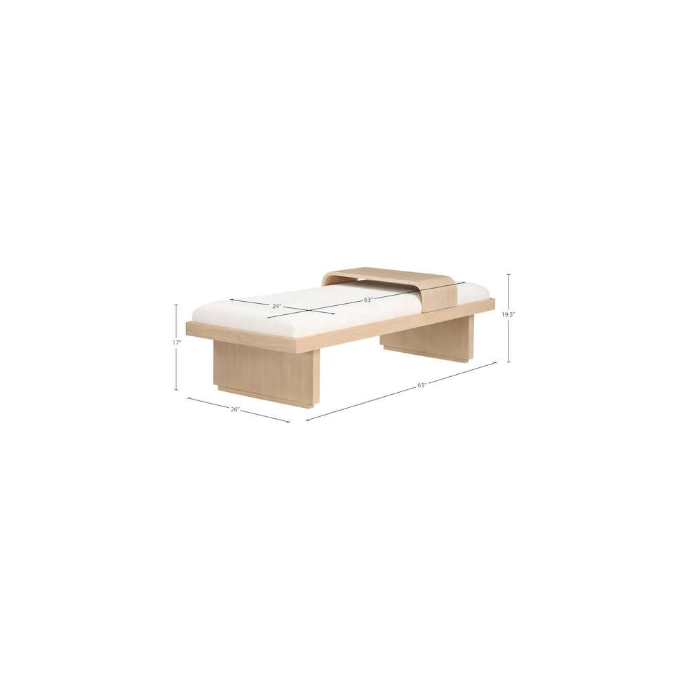 Arlington Cream Chenille Fabric Bench