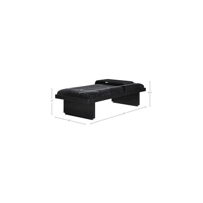 Arlington Black Chenille Fabric Bench