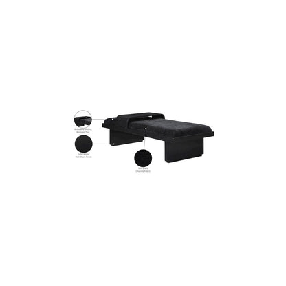 Arlington Black Chenille Fabric Bench