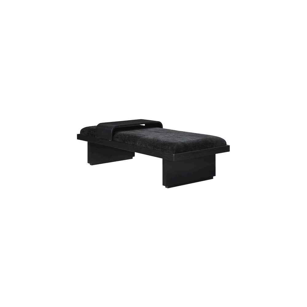 Arlington Black Chenille Fabric Bench