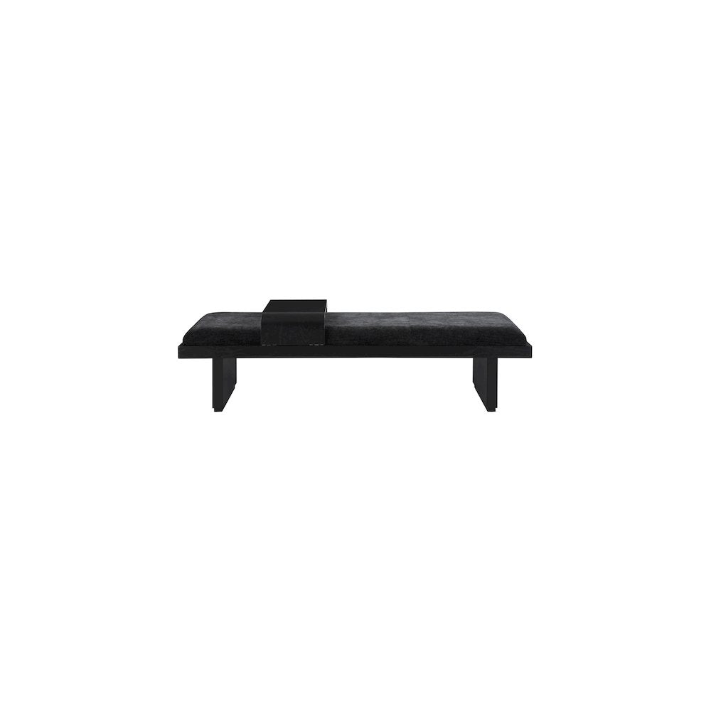 Arlington Black Chenille Fabric Bench