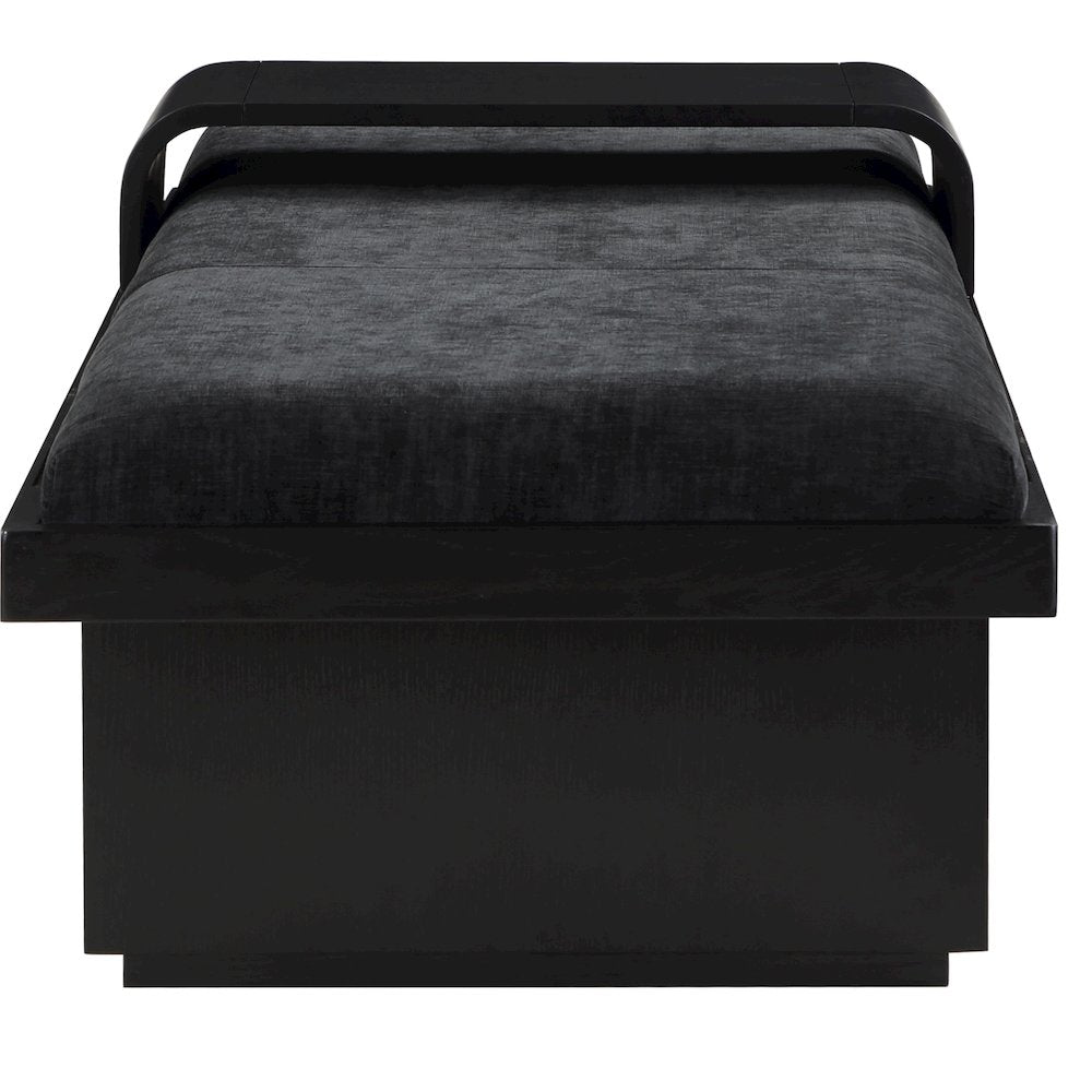 Arlington Black Chenille Fabric Bench