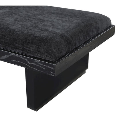 Arlington Black Chenille Fabric Bench
