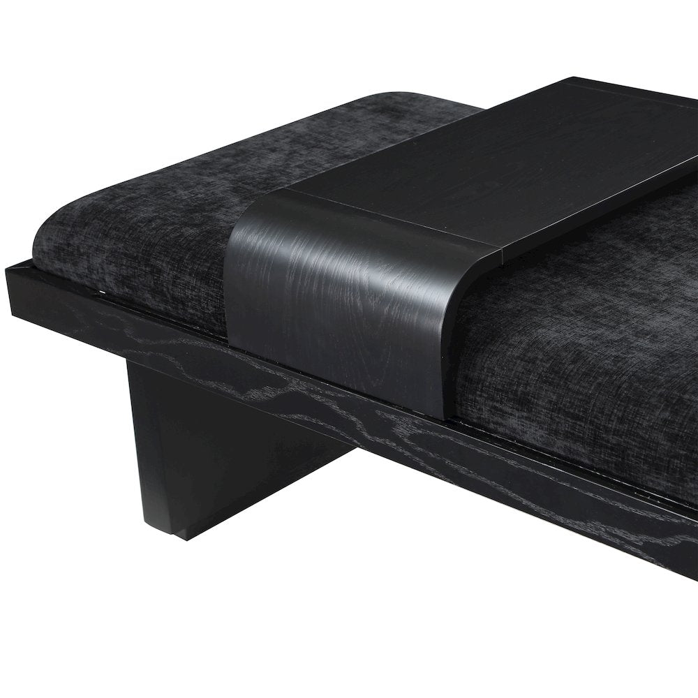 Arlington Black Chenille Fabric Bench