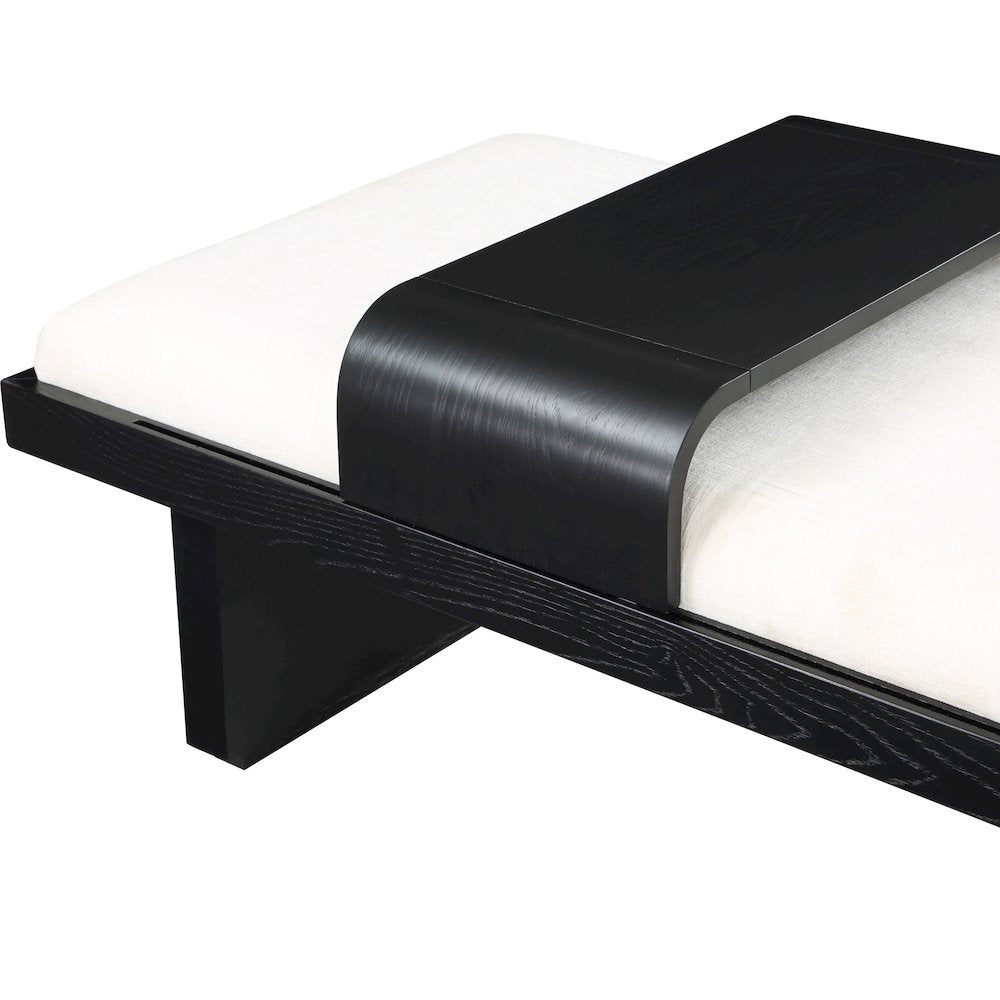 Arlington Cream Chenille Fabric Bench