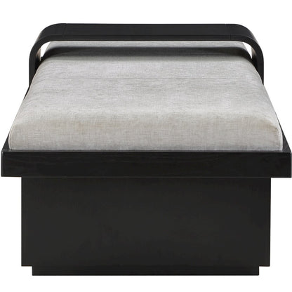 Arlington Light Grey Chenille Fabric Bench