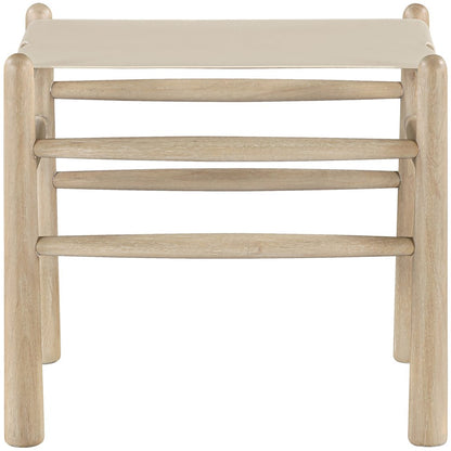 Santos Beige Vegan Leather Upholstered Bench