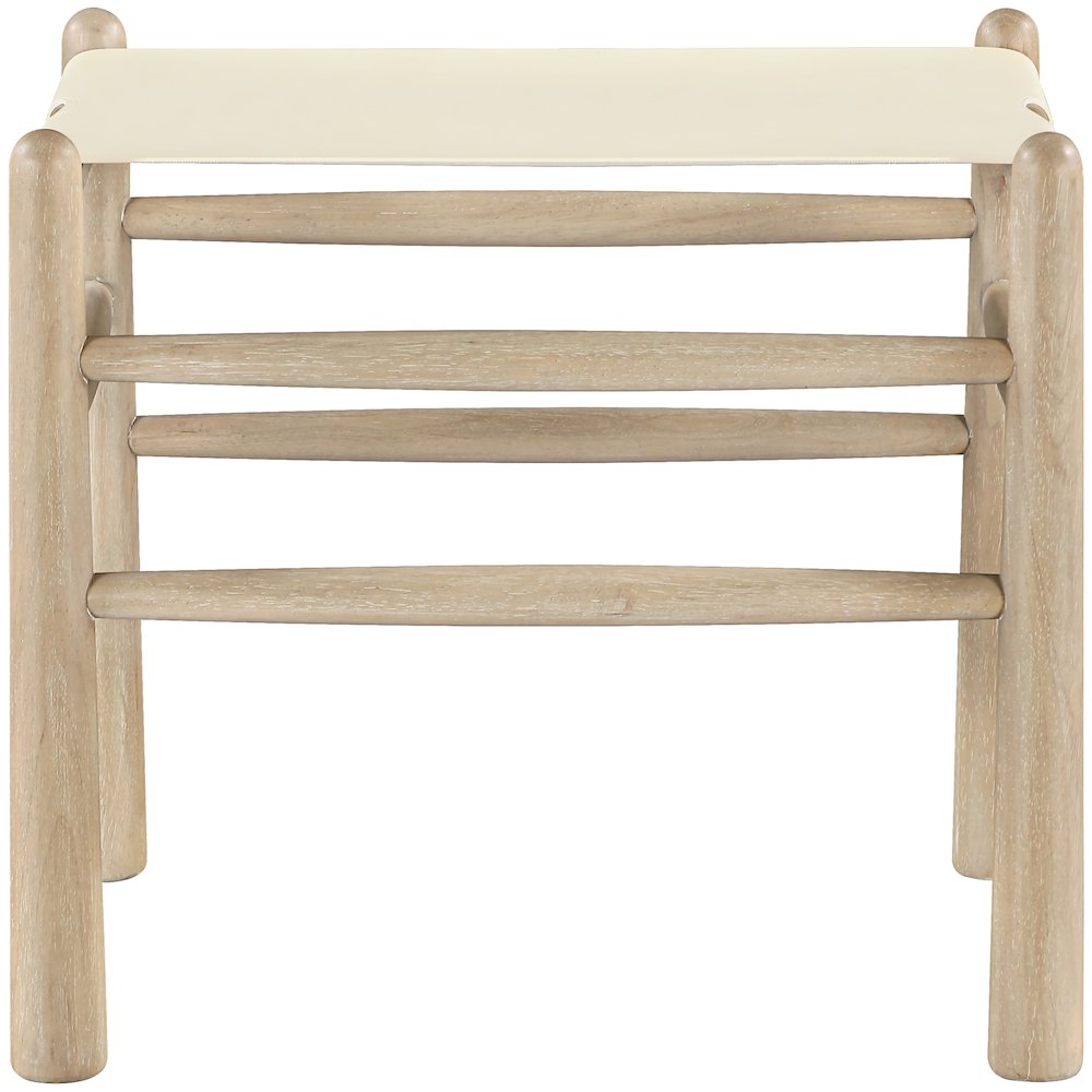 Santos Cream Vegan Leather Upholstered Bench