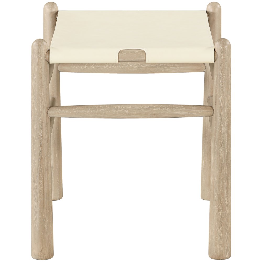Santos Cream Vegan Leather Upholstered Bench