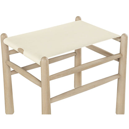 Santos Cream Vegan Leather Upholstered Bench