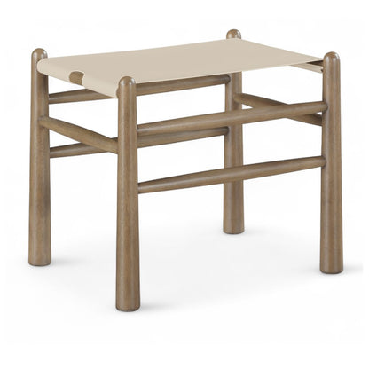 Santos Beige Vegan Leather Upholstered Bench