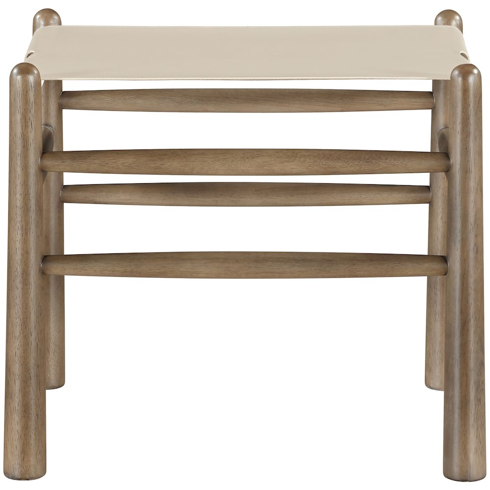Santos Beige Vegan Leather Upholstered Bench