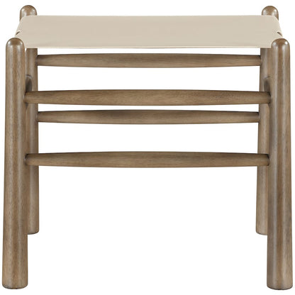 Santos Beige Vegan Leather Upholstered Bench