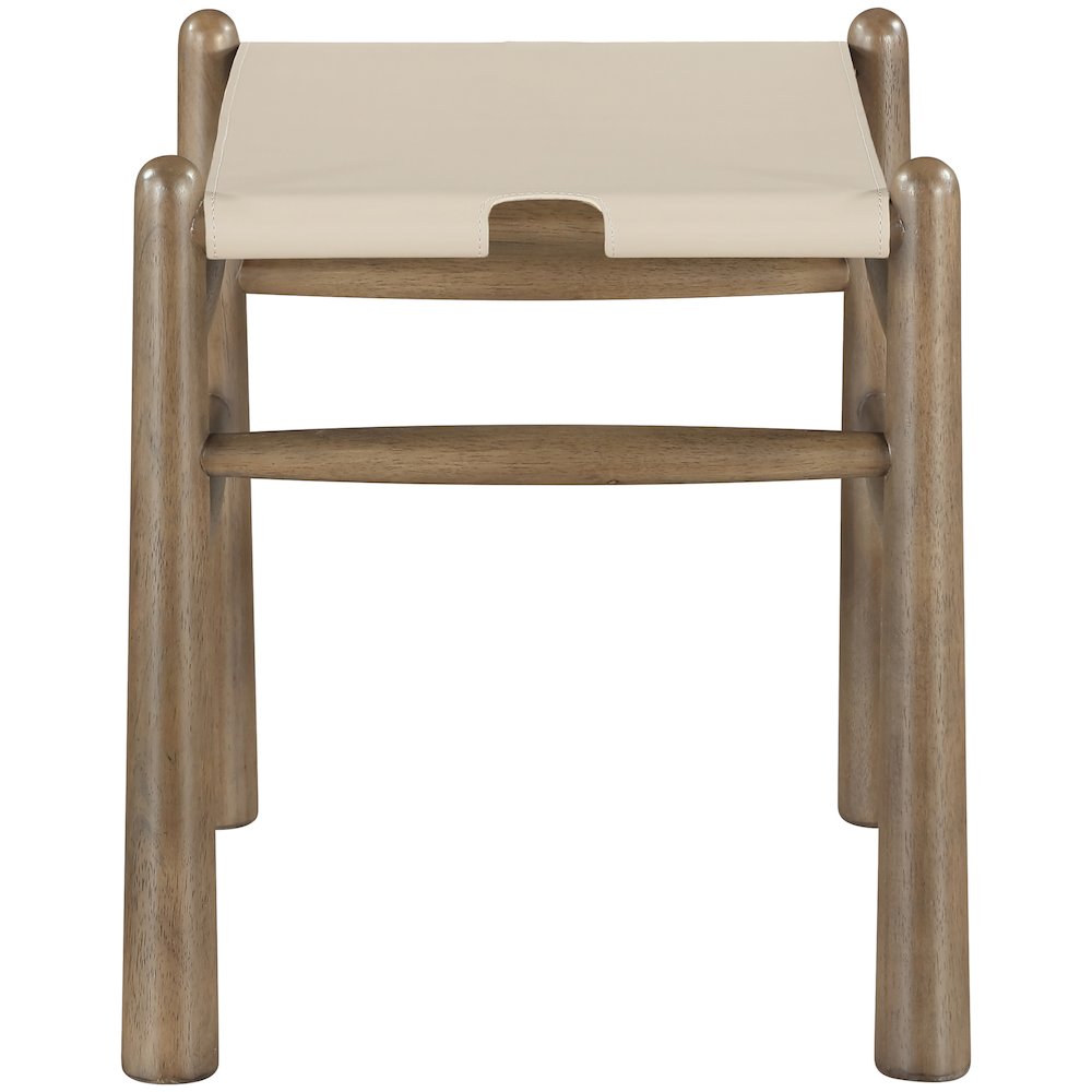 Santos Beige Vegan Leather Upholstered Bench