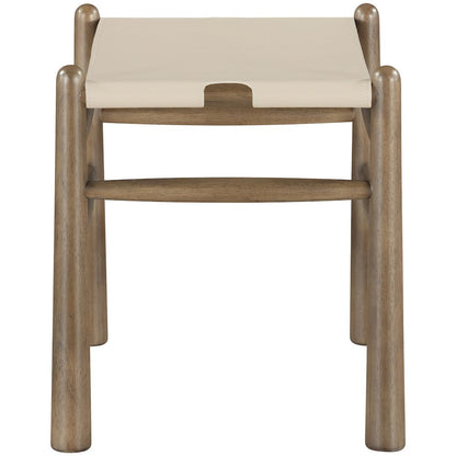 Santos Beige Vegan Leather Upholstered Bench