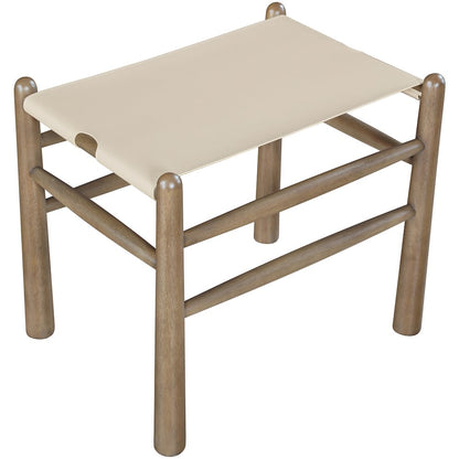 Santos Beige Vegan Leather Upholstered Bench