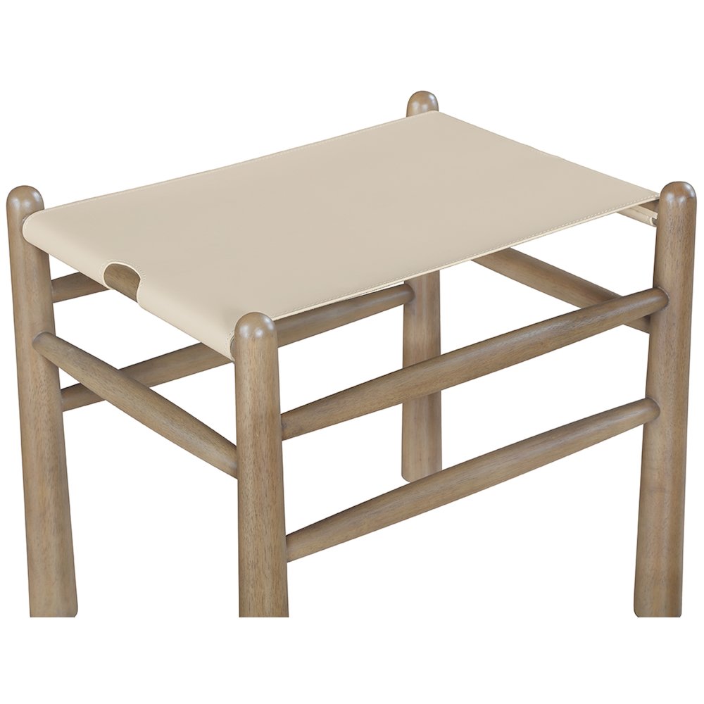 Santos Beige Vegan Leather Upholstered Bench