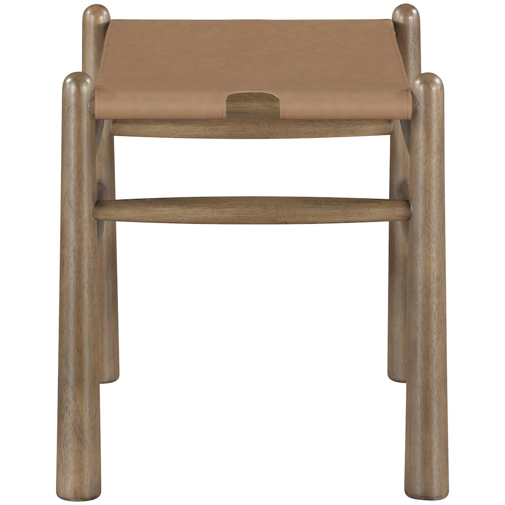 Santos Brown Vegan Leather Upholstered Bench
