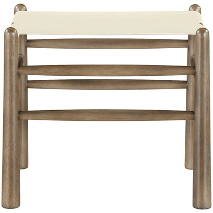 Santos Cream Vegan Leather Upholstered Bench