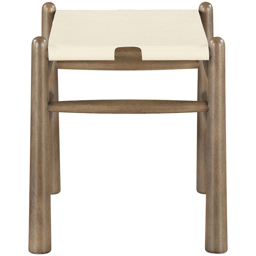 Santos Cream Vegan Leather Upholstered Bench