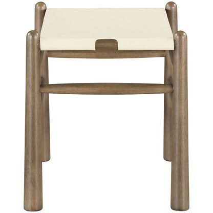 Santos Cream Vegan Leather Upholstered Bench