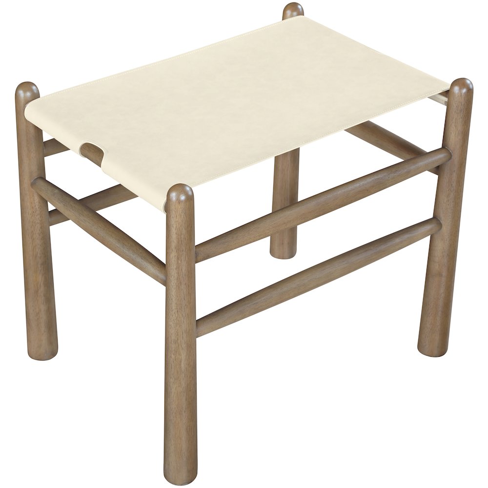 Santos Cream Vegan Leather Upholstered Bench