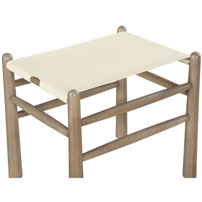 Santos Cream Vegan Leather Upholstered Bench