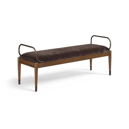 Cambria Brown Performance Fabric Upholstered Bench