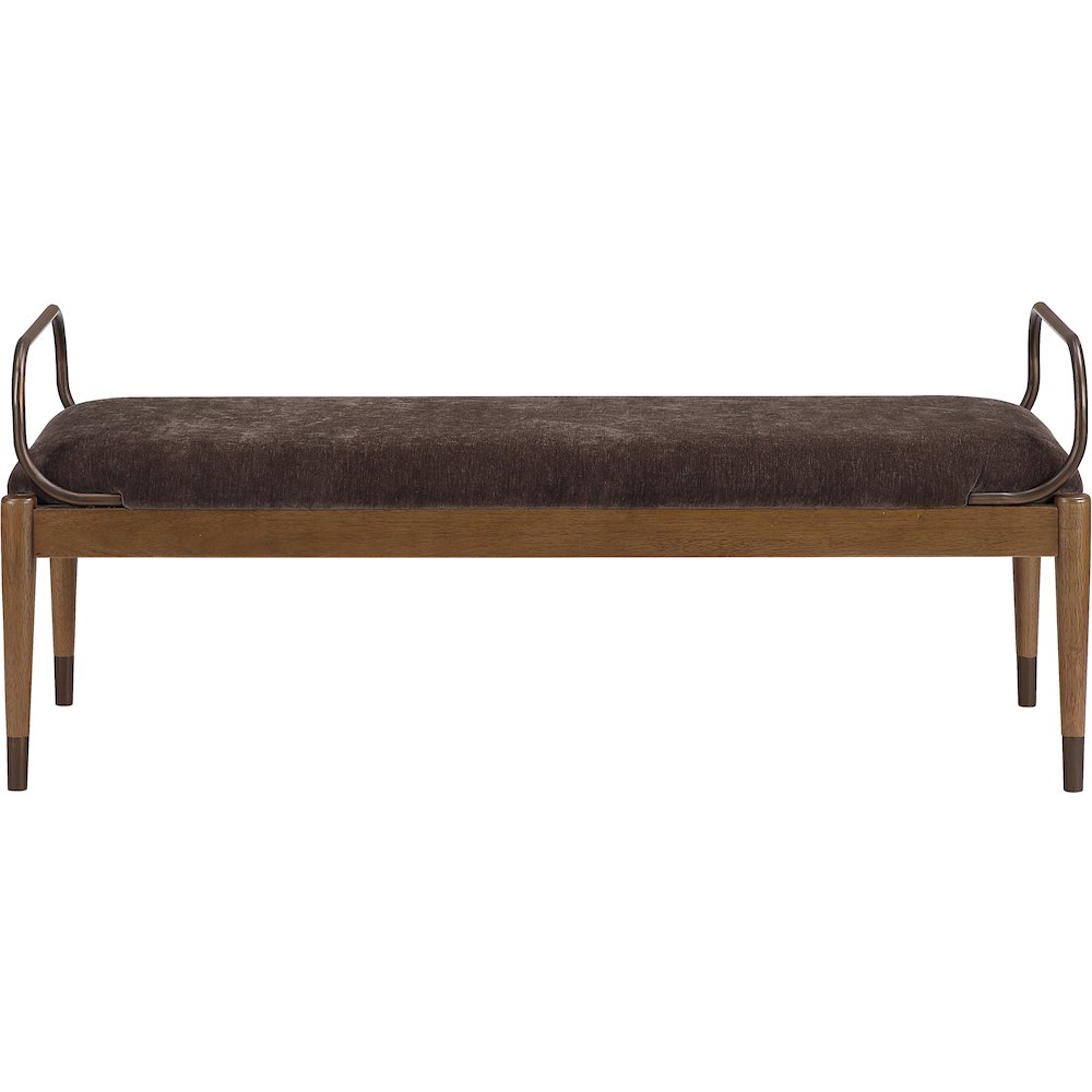 Cambria Brown Performance Fabric Upholstered Bench
