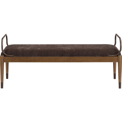 Cambria Brown Performance Fabric Upholstered Bench