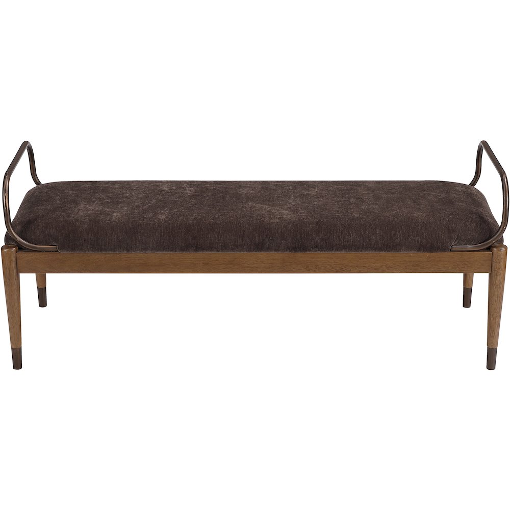 Cambria Brown Performance Fabric Upholstered Bench
