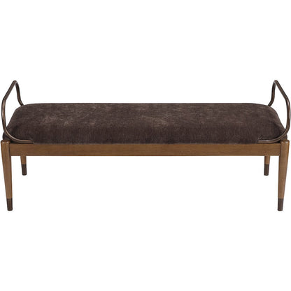 Cambria Brown Performance Fabric Upholstered Bench