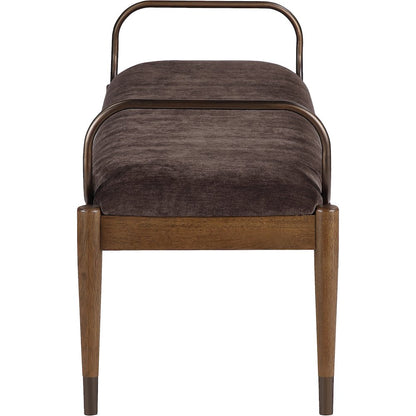 Cambria Brown Performance Fabric Upholstered Bench