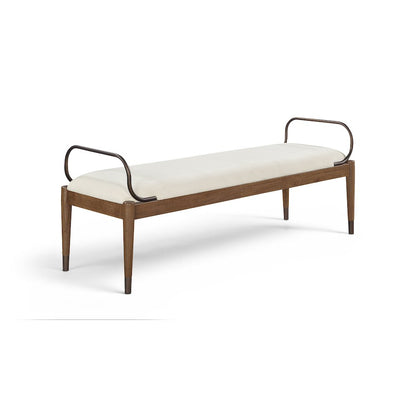 Cambria Cream Performance Fabric Upholstered Bench
