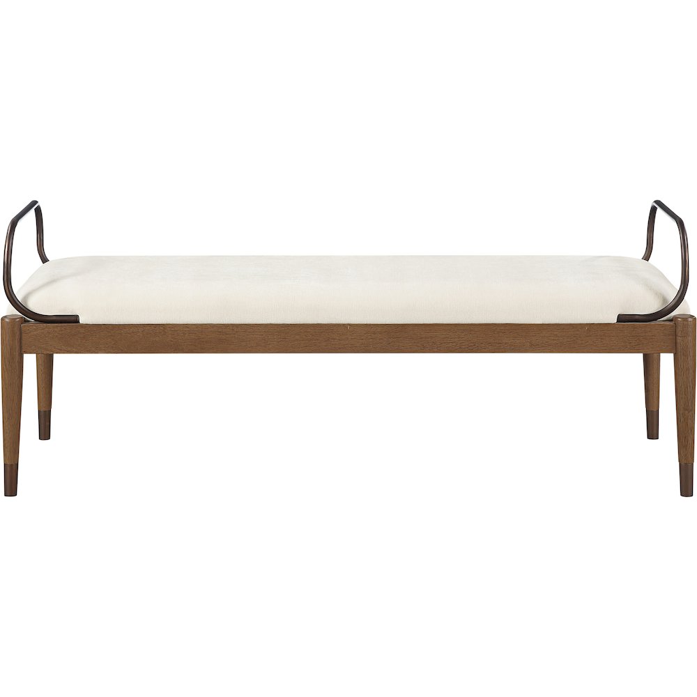 Cambria Cream Performance Fabric Upholstered Bench