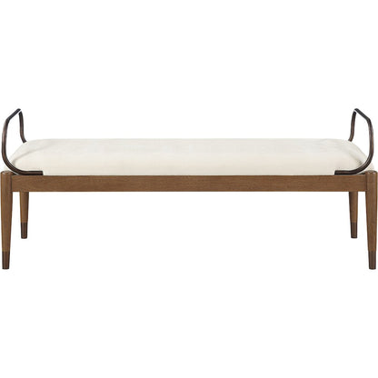 Cambria Cream Performance Fabric Upholstered Bench