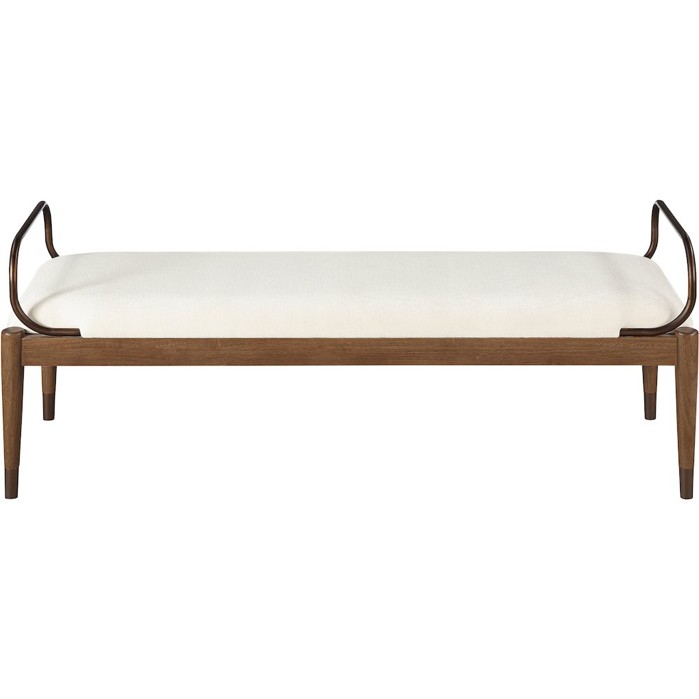 Cambria Cream Performance Fabric Upholstered Bench