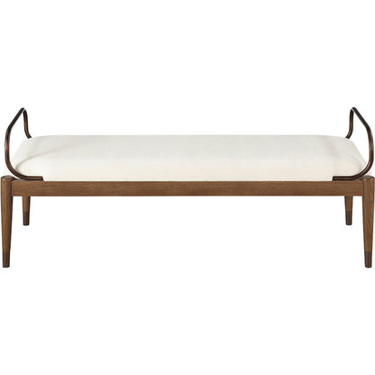 Cambria Cream Performance Fabric Upholstered Bench