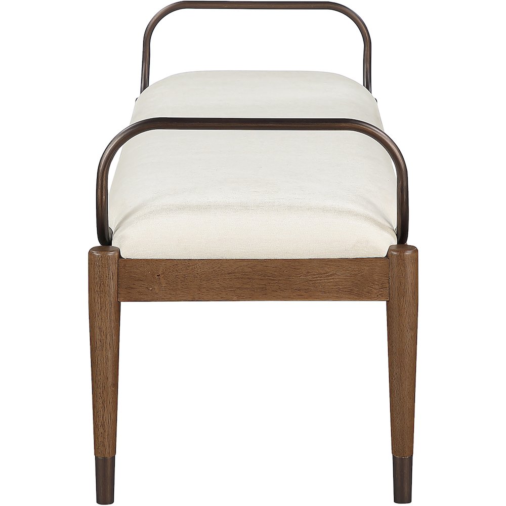 Cambria Cream Performance Fabric Upholstered Bench
