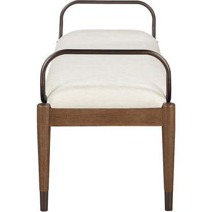 Cambria Cream Performance Fabric Upholstered Bench