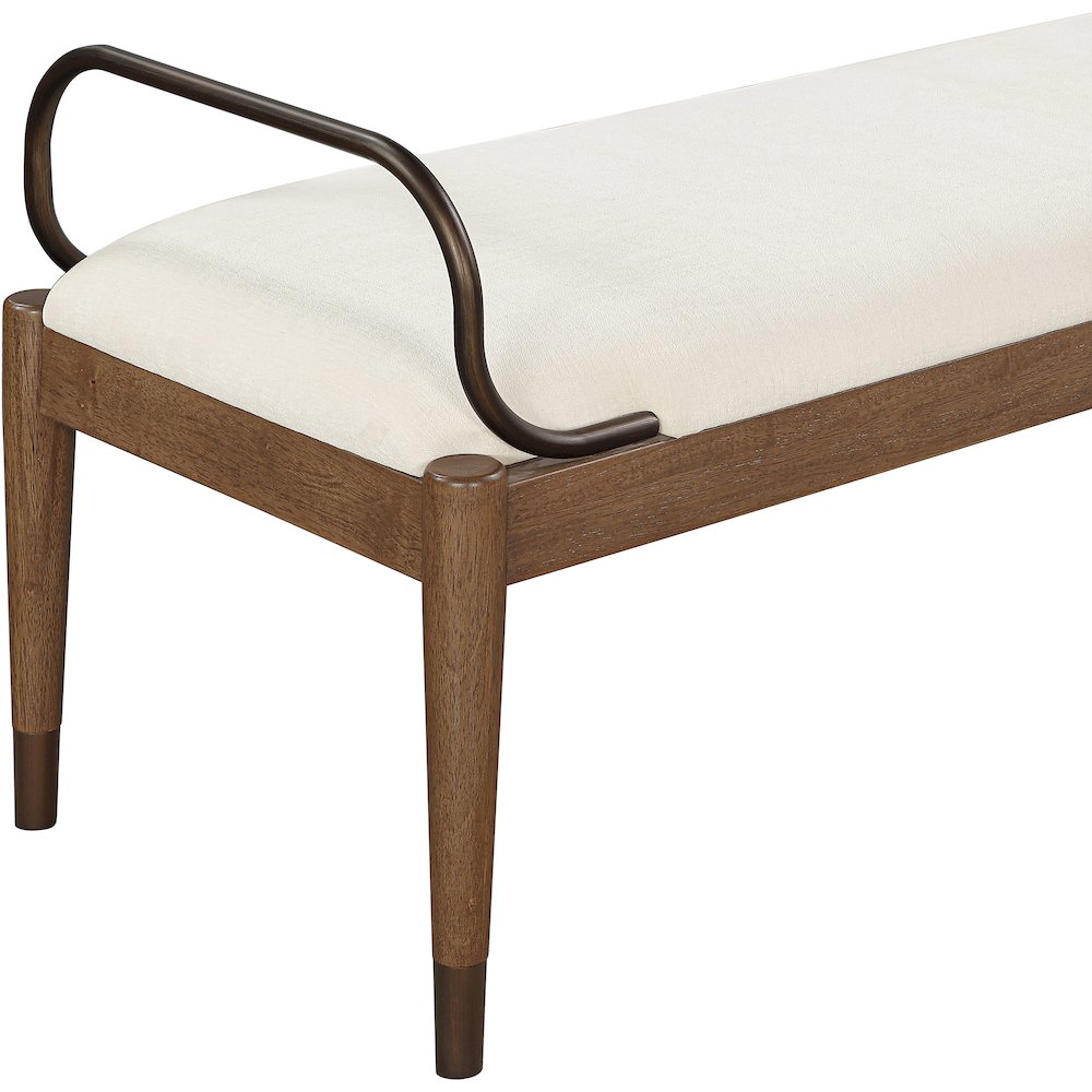 Cambria Cream Performance Fabric Upholstered Bench