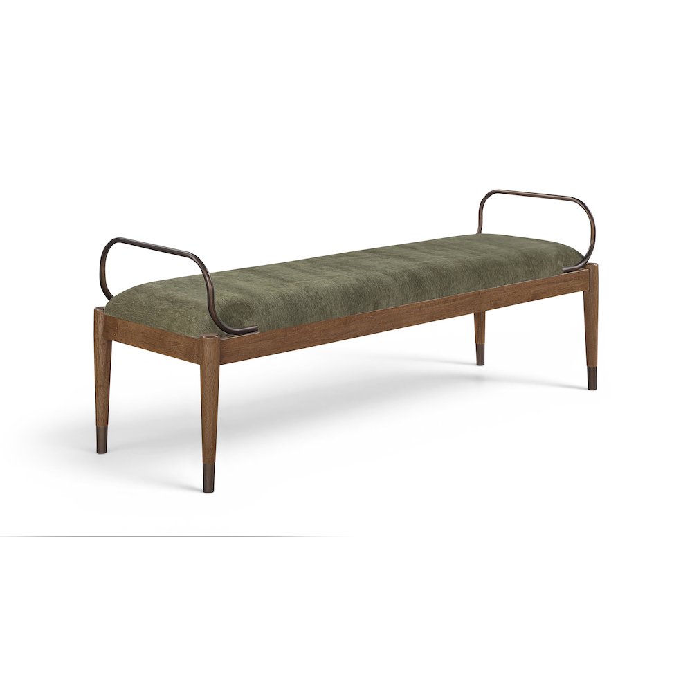 Cambria Green Performance Fabric Upholstered Bench