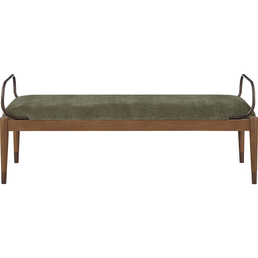 Cambria Green Performance Fabric Upholstered Bench