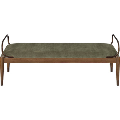 Cambria Green Performance Fabric Upholstered Bench