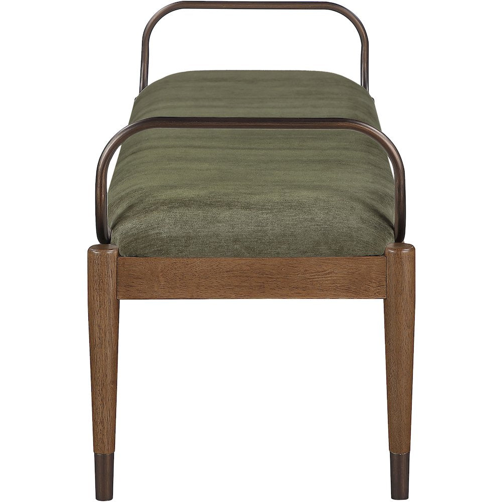Cambria Green Performance Fabric Upholstered Bench